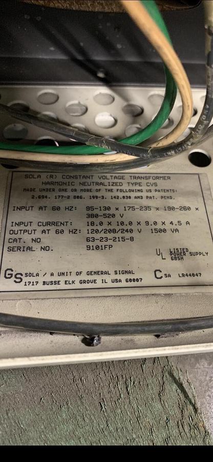 Used Sola 63-23-215-8 Mini/Micro Computer Regulator