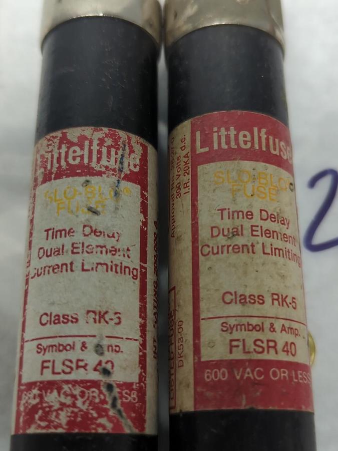Used LITTELFUSE,FLSR40,SLO-BLO 40 AMP FUSE LOT OF 2 PRE-OWNED