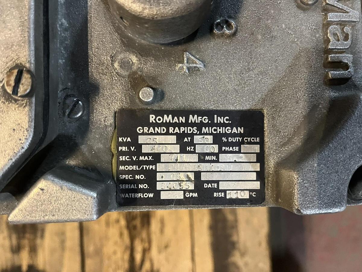 Used ROMAN,35KVA,WELDING WELD TRANSFORMER 440V 60hz 1PH