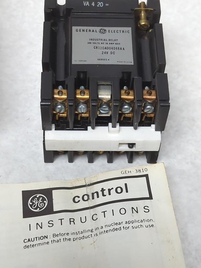 GENERAL ELECTRIC,CR120AD04048AA,CONTACT 10 AMP 300V COIL 24VDC NOS