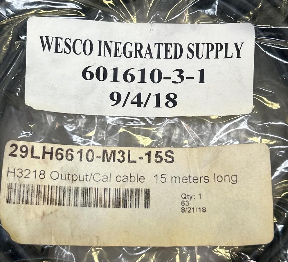 WESCO,29LH6610-M3L-15S,OUTPUT CABLE 15 METERS NOS