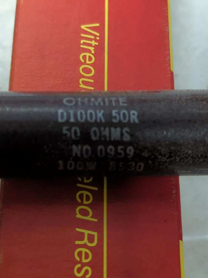 OHMITE,D100K50R,RESISTOR 100 WATT 50 OHM NOS