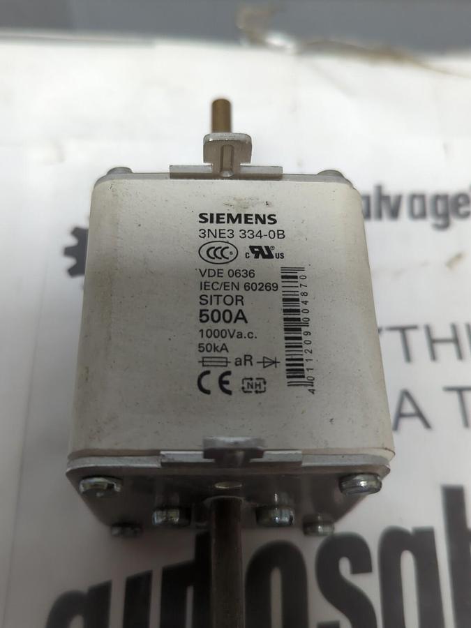 SIEMENS,3NE3-334-0B,SITOR FUSE 500A 1000VAC NOS