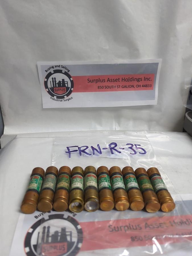 Used COOPER BUSSMANN,FRN-R-35,FUSETRON 35 AMP FUSE LOT OF 10 PRE-OWNED