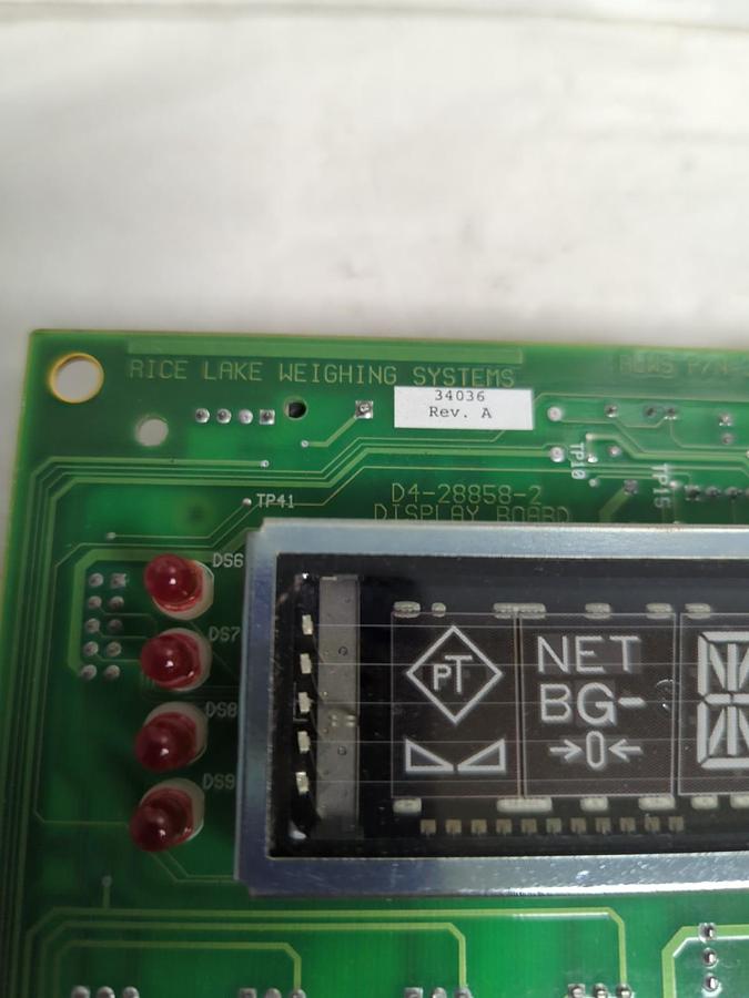 Used RICE LAKE WEIGHING SYSTEMS,D4-28858-2,DISPLAY BOARD PRE-OWNED