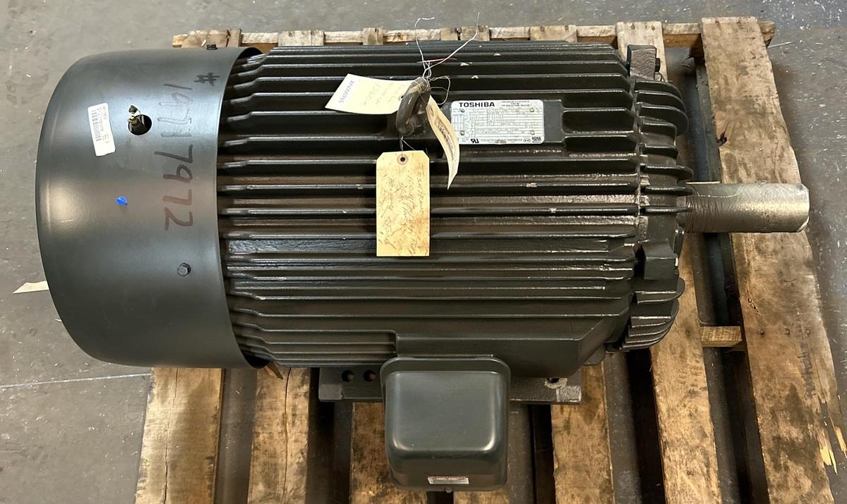 Used TOSHIBA,B1004FLF3USH03,INDUCTION MOTOR 100HP 230/460V 1775RPM 405T FRAME