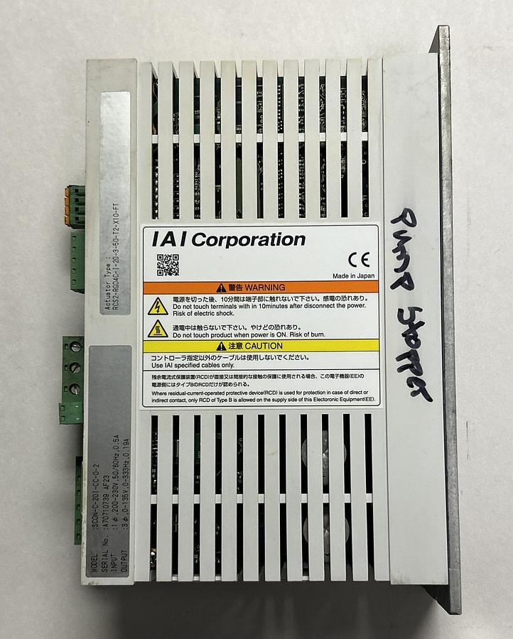 Used IAI CORP,SC0N-C-201-CC-0-2/RCS2-RGD4C-I-20-3-50-T2-X10-FT ,ACTUATOR CONTROL