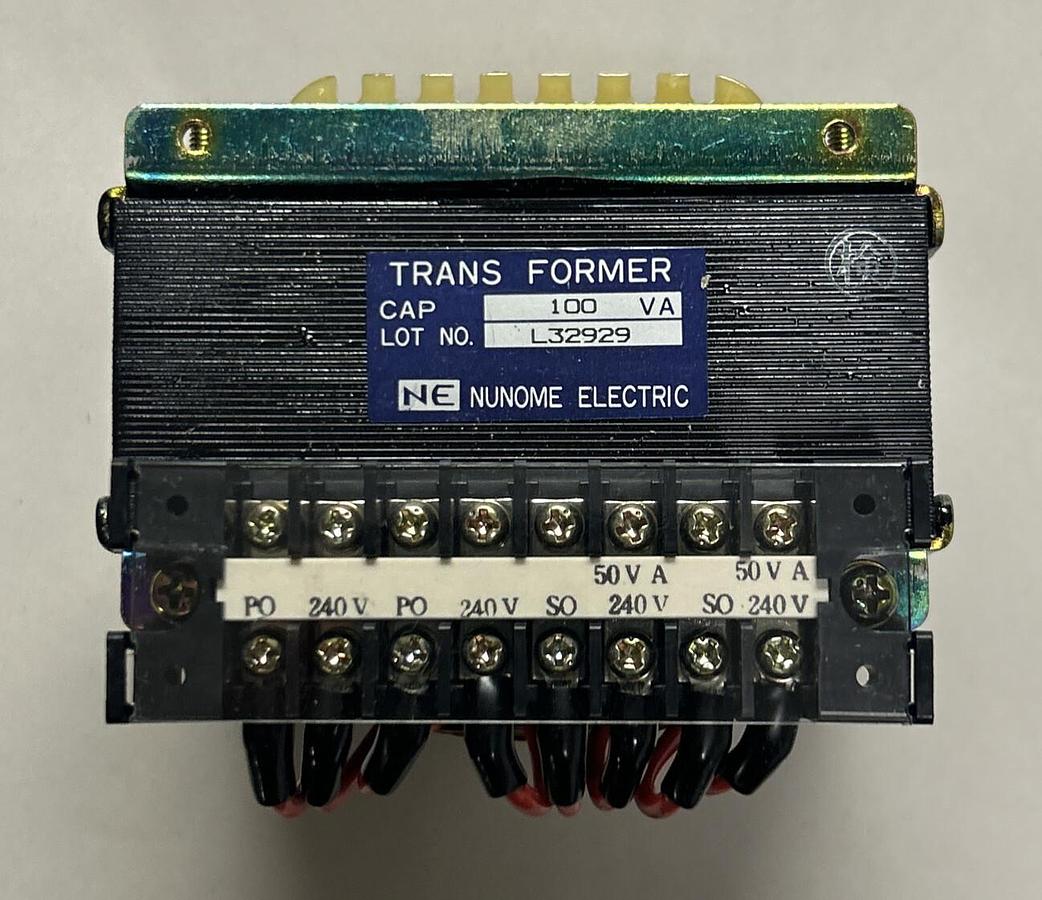 NUNOME ELECTRIC,L32929,TRANSFORMER 100VA NOS