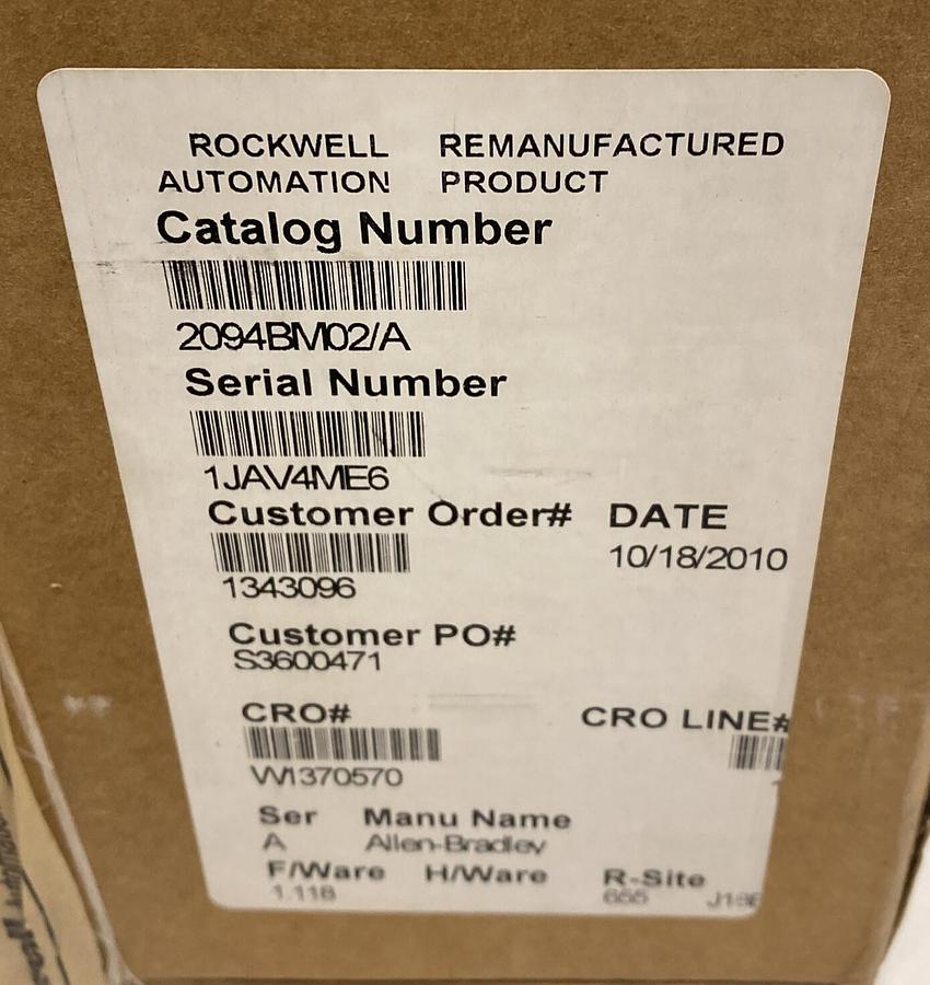 Used ALLEN BRADLEY,2094-BM02,SER A AXIS MODULE REFURBISHED
