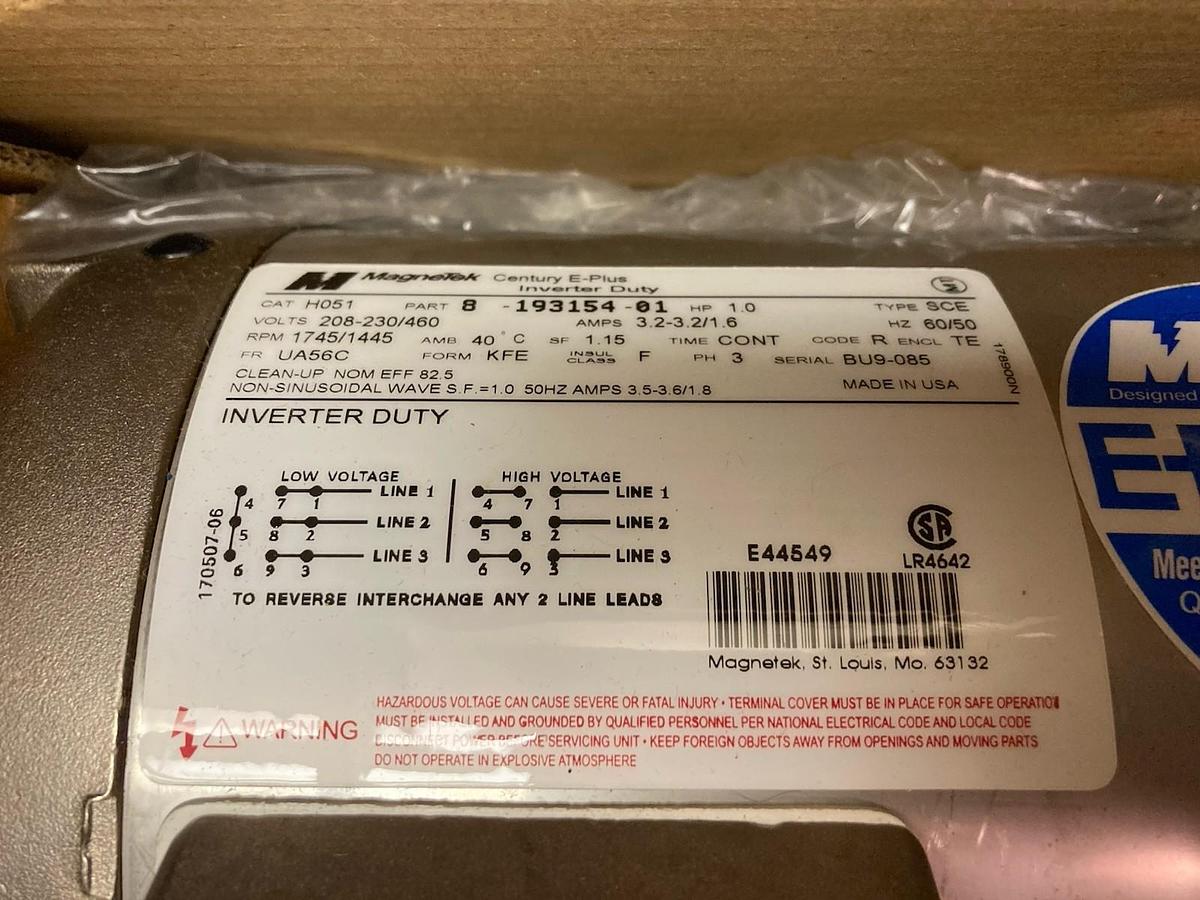 AO Smith Century,H1051,Motor 1HP 208-230/460V 1745/1445rpm