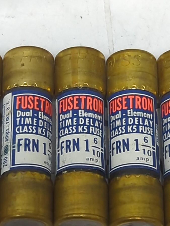 COOPER BUSSMANN,FRN-1-6/10,FUSETRON 1-6/10 AMP FUSES BOX OF 7 NOS