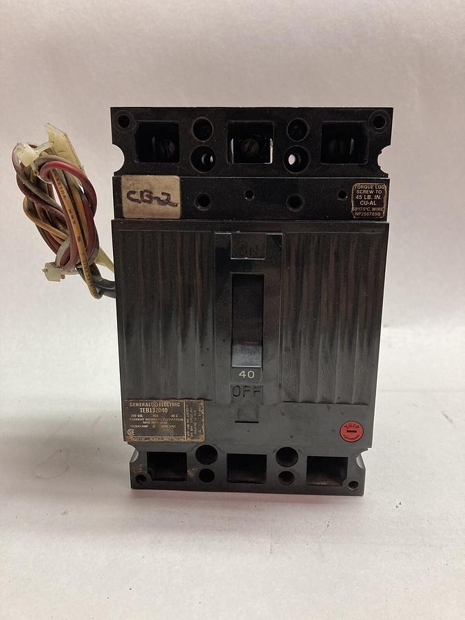 Used GE,TEB132040,Circuit Breaker 240Vac 40A