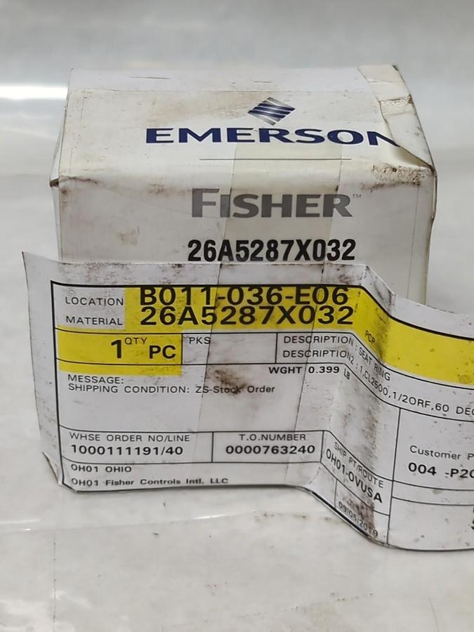 EMERSON/FISHER,26A5287X032,SEAT RING ALLOY 6 AUX STM NOS