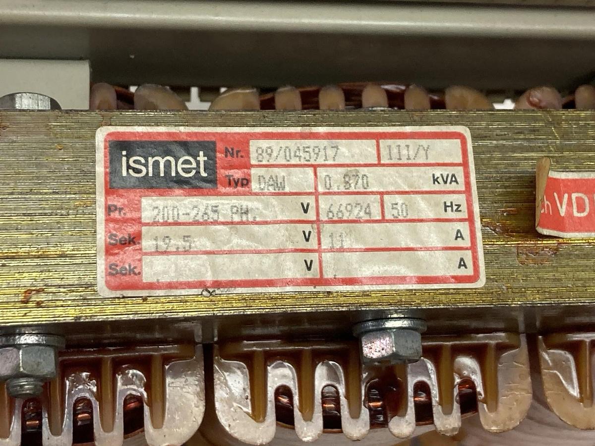 Used Ismet,89/045917,Transformer 50HZ TYP DAW 220/265V 0.870kVA
