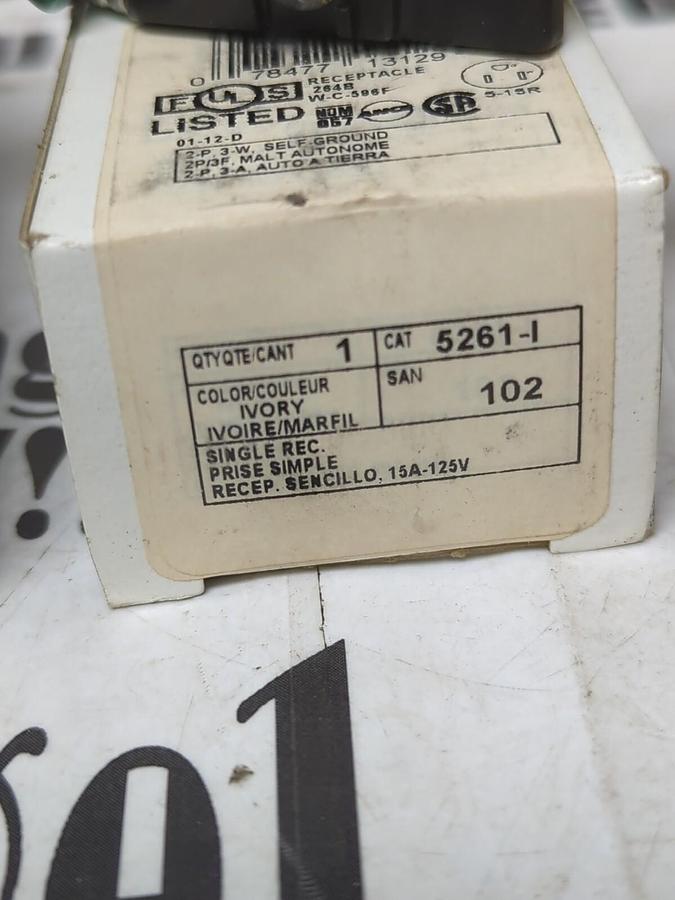 LEVITRON,5261-1,RECEPTICLE 15A/125V..LOT OF 3..NOS