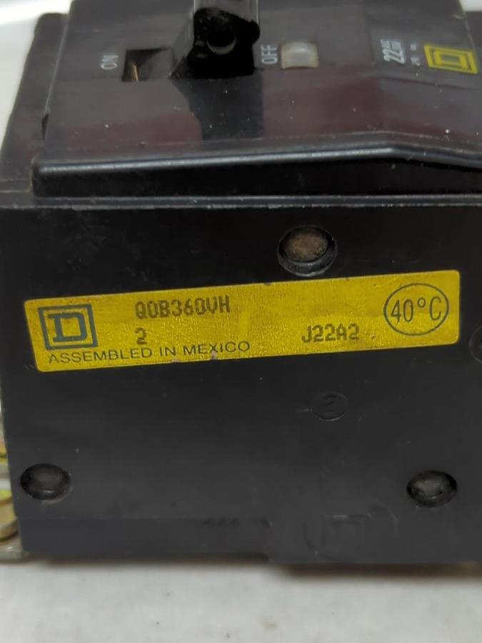 Used SQUARE D,QOB360VH,CIRCUIT BREAKER 60 AMP 3-POLE PRE-OWNED
