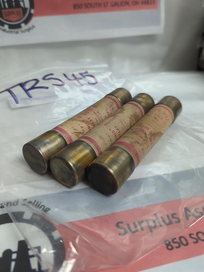 Used GOULD SHAWMUT,TRS45,TRI-ONIC 45 AMP FUSE LOT OF 3 PRE-OWNED