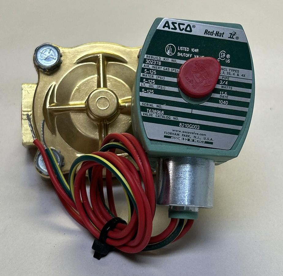 ASCO,8210G003,SOLENOID VALVE 125PSI 3/4INCH NOS