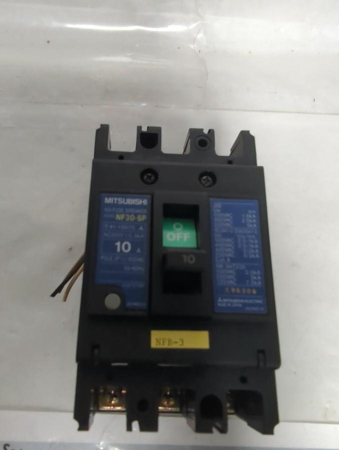 Used MITSUBISHI,NF30-SP,CIRCUIT BREAKER 10 AMP 3-POLE PRE-OWNED