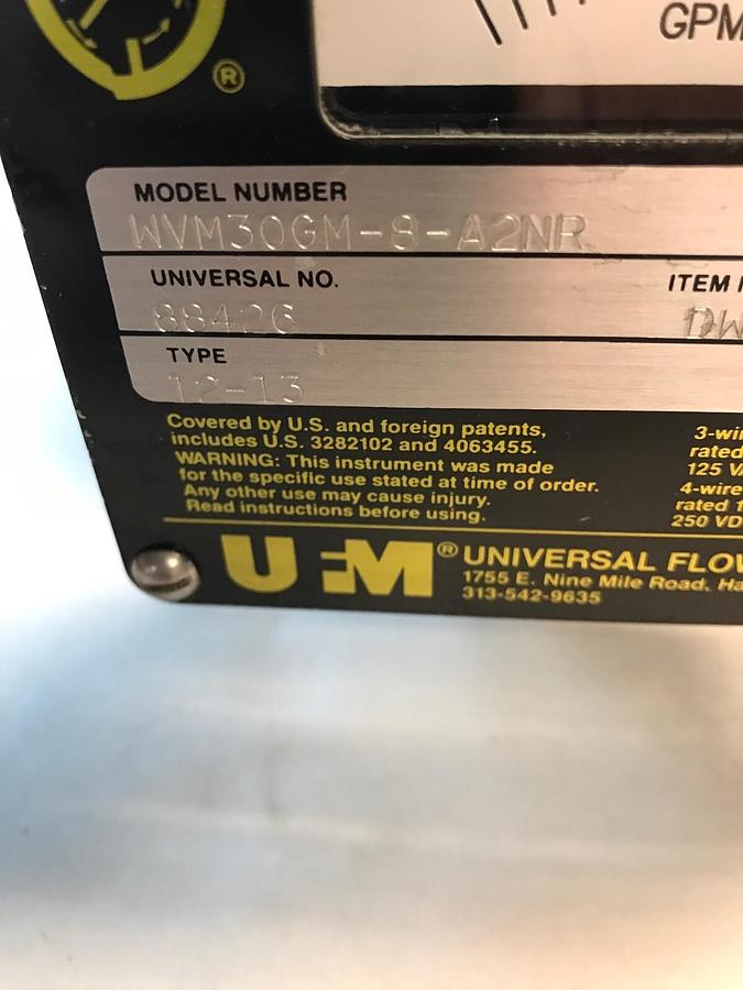 UFM,WVM30GM-8-A2NR,Flow Monitor Type 12-13