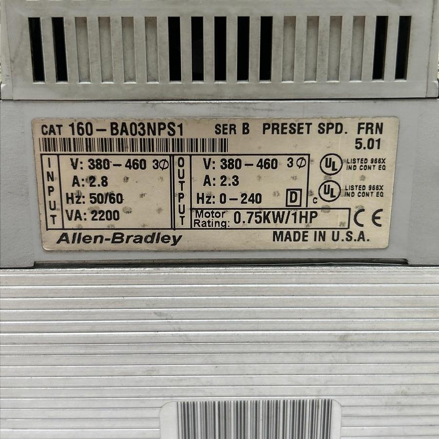 Used ALLEN BRADLEY,160-BA03NPS1,VARIABLE SPEED DRIVE