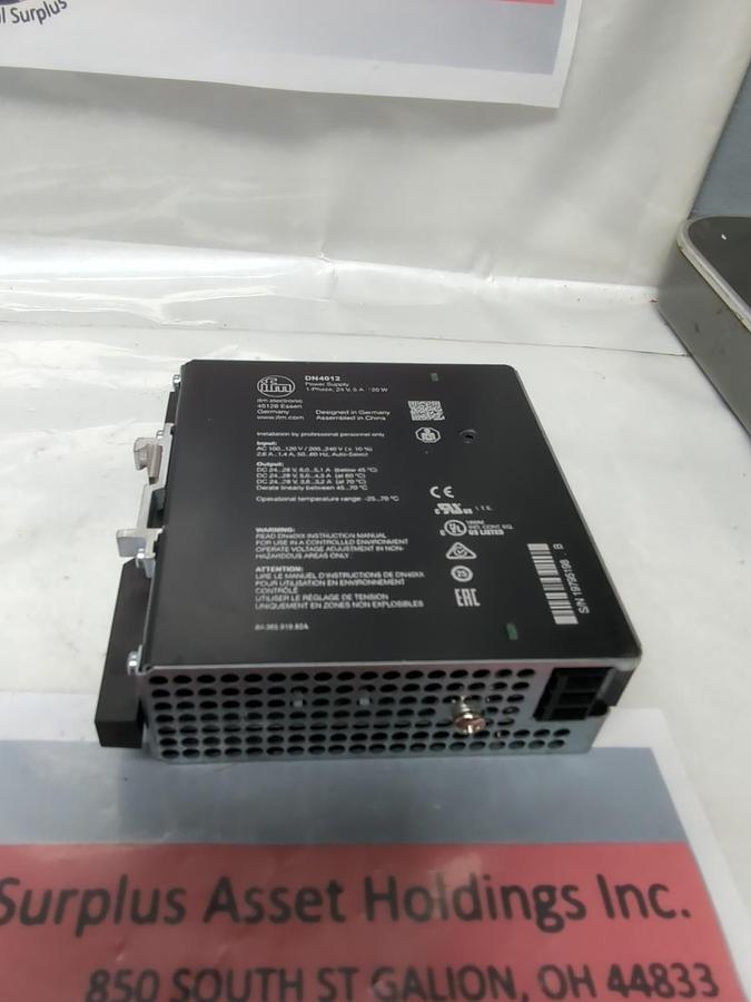 Used IFM,DN4012,POWER SUPPLY 1-PHASE 24V 5A 20W PRE-OWNED