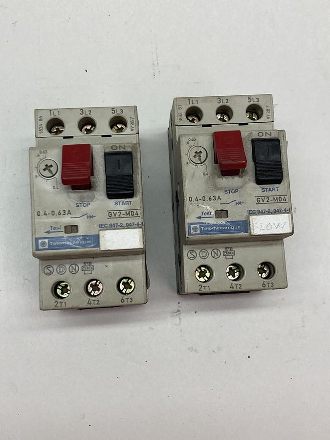 Used Telemecanique,GV2 M04,Motor Circuit Breaker LOT OF 2