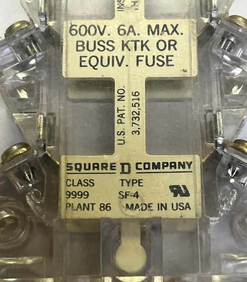 Used SQUARE D,9999SF-4,FUSE HOLDER