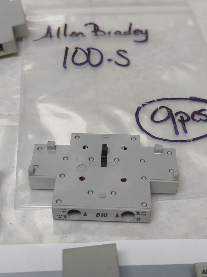 Used ALLEN BRADLEY,100-S,SAFETY CONTACT SERIES A LOT OF 9 PRE-OWNED