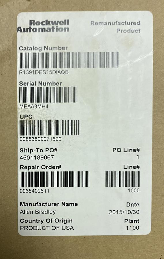 Used ALLEN BRADLEY,1391-DES15-DI-AQB AC,SERVO CONTROLLER REFURBISHED