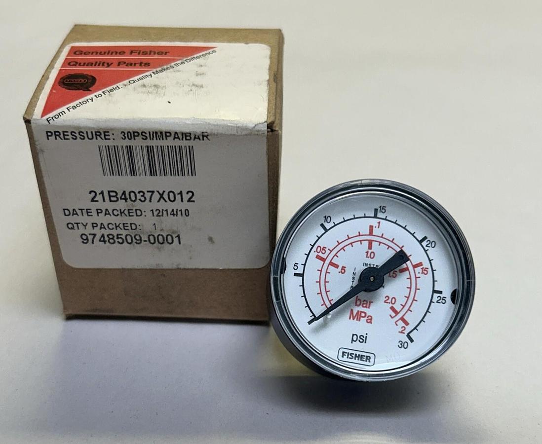 FISHER,21B4037X012,PRESSURE GAUGE 0-30PSI NOS