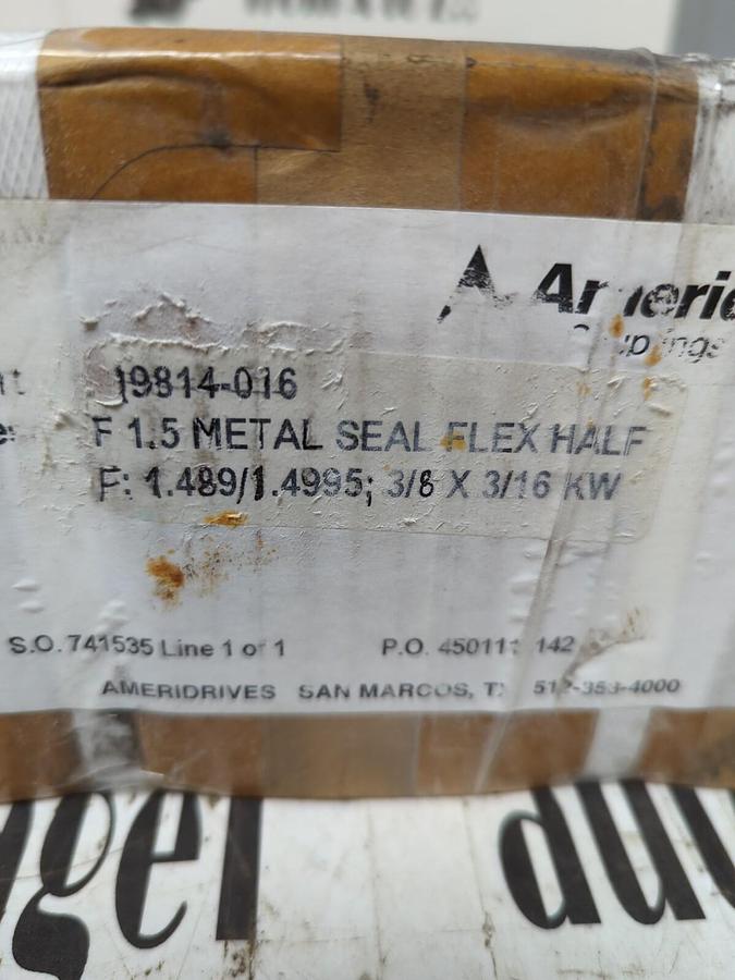 AMERIDRIVES,F 1.5,METAL SEAL FLEX HALF F: 1.489/1.4995;3/8X3/16 KW NOS