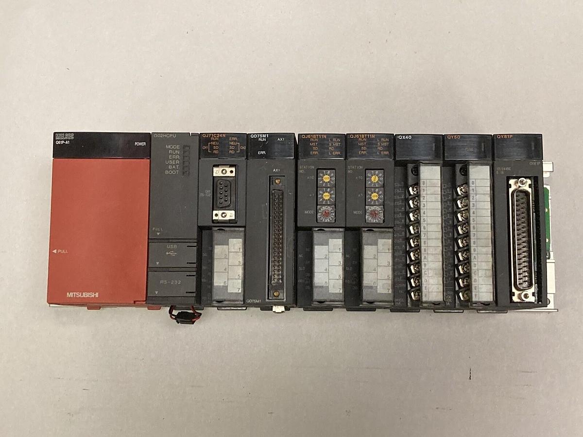 Used Mitsubishi,Q61P-A1, Q02HCPU QJ71C24N  QD75M1 QJ61BT11N QX40 QY50 QY81P,board