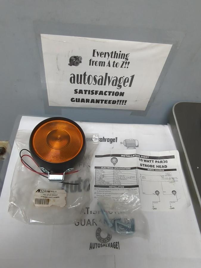 AWDIRECT,NVL12 10W,STUD MOUNT STROBE AMBER 10W PAR36 STROBE HEAD NOS