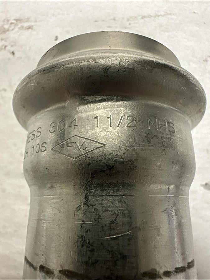 Vic-Press,P591,1-1/2" 45 Deg Elbow Sch 10/304SS