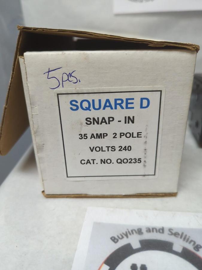 Used SQUARE D,QO235,CIRCUIT BREAKER 35 AMP 2-POLE LOT OF 5 PRE-OWNED