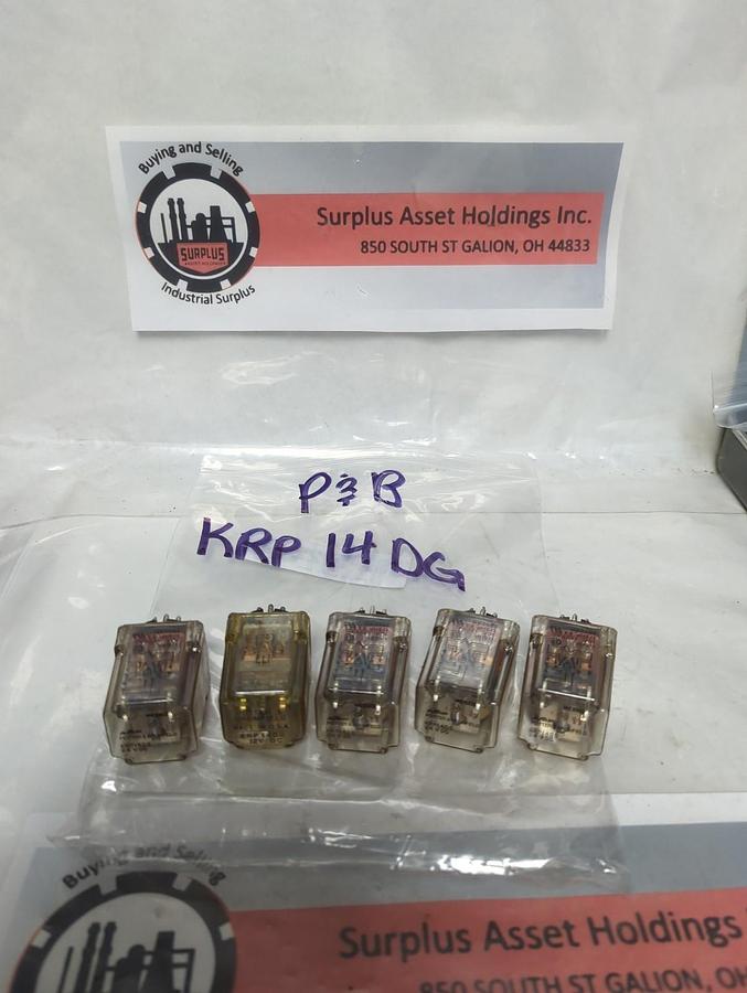 Used P&B,KRP14DG,PLUG IN RELAY 11-PIN LOT OF 5 PRE-OWNED