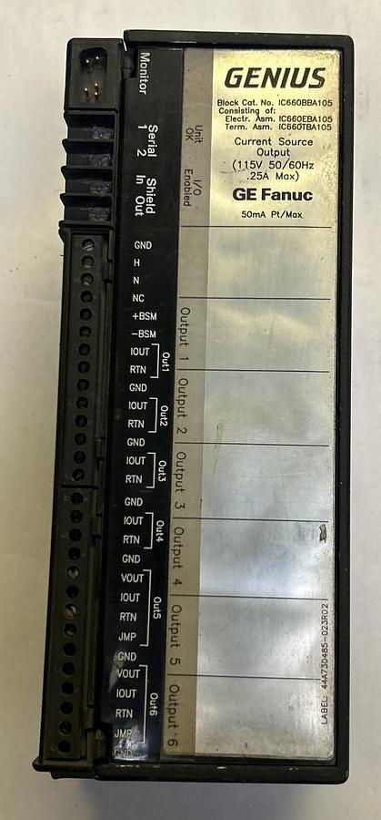 Used GE FANUC,IC660BBA105,GENIUS BLOCK I/O MODULE