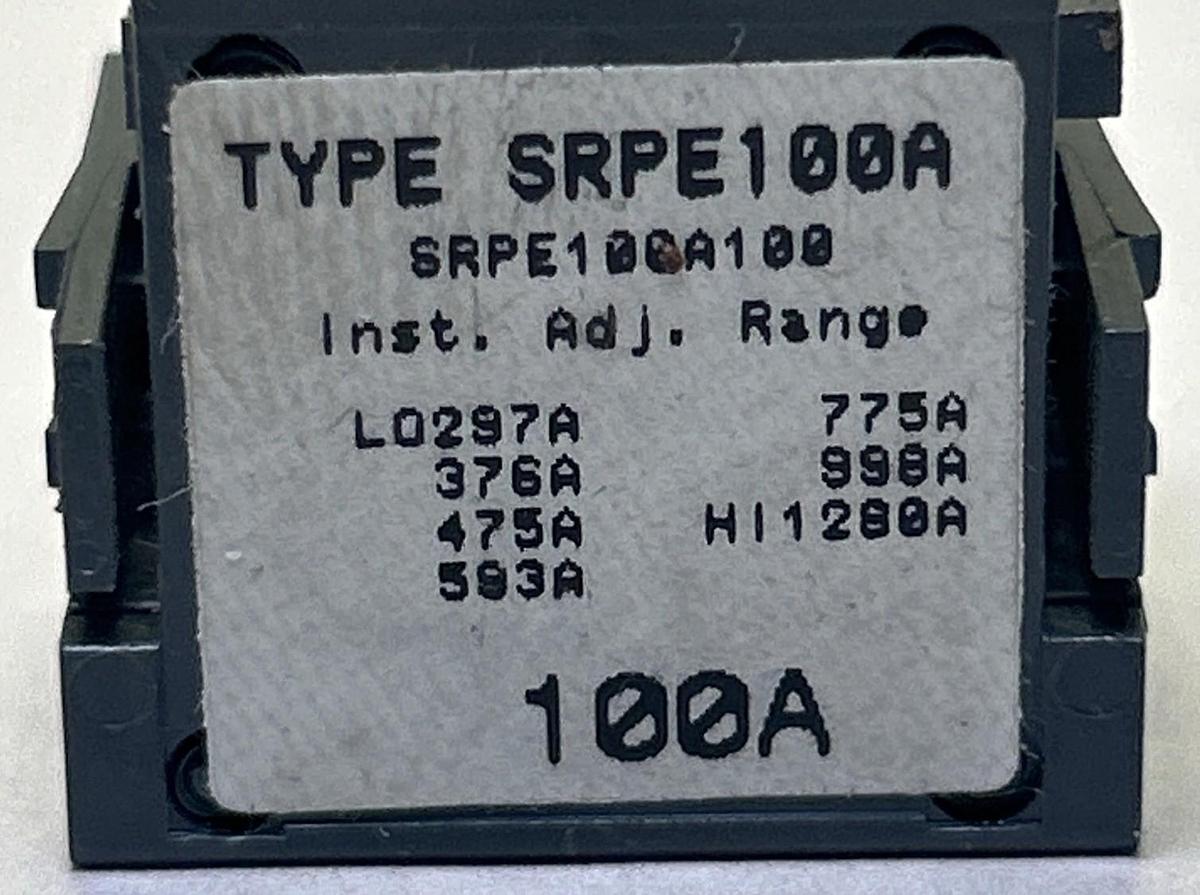 Used GENERAL ELECTRIC,SRPE100A100,RATING PLUG 100A