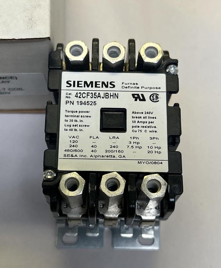 SIEMENS,42CF35AJBHN,DEFINITE PURPOSE CONTACTOR NOS