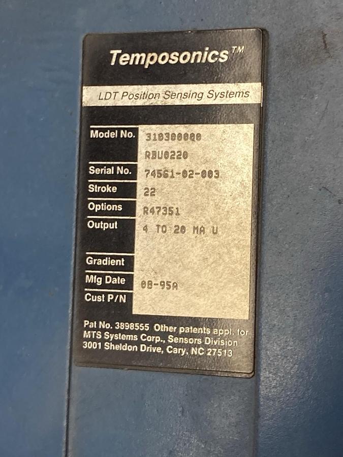Used Temposonics,310300000,Sensing System 22 Stroke 4 to 20 MA U