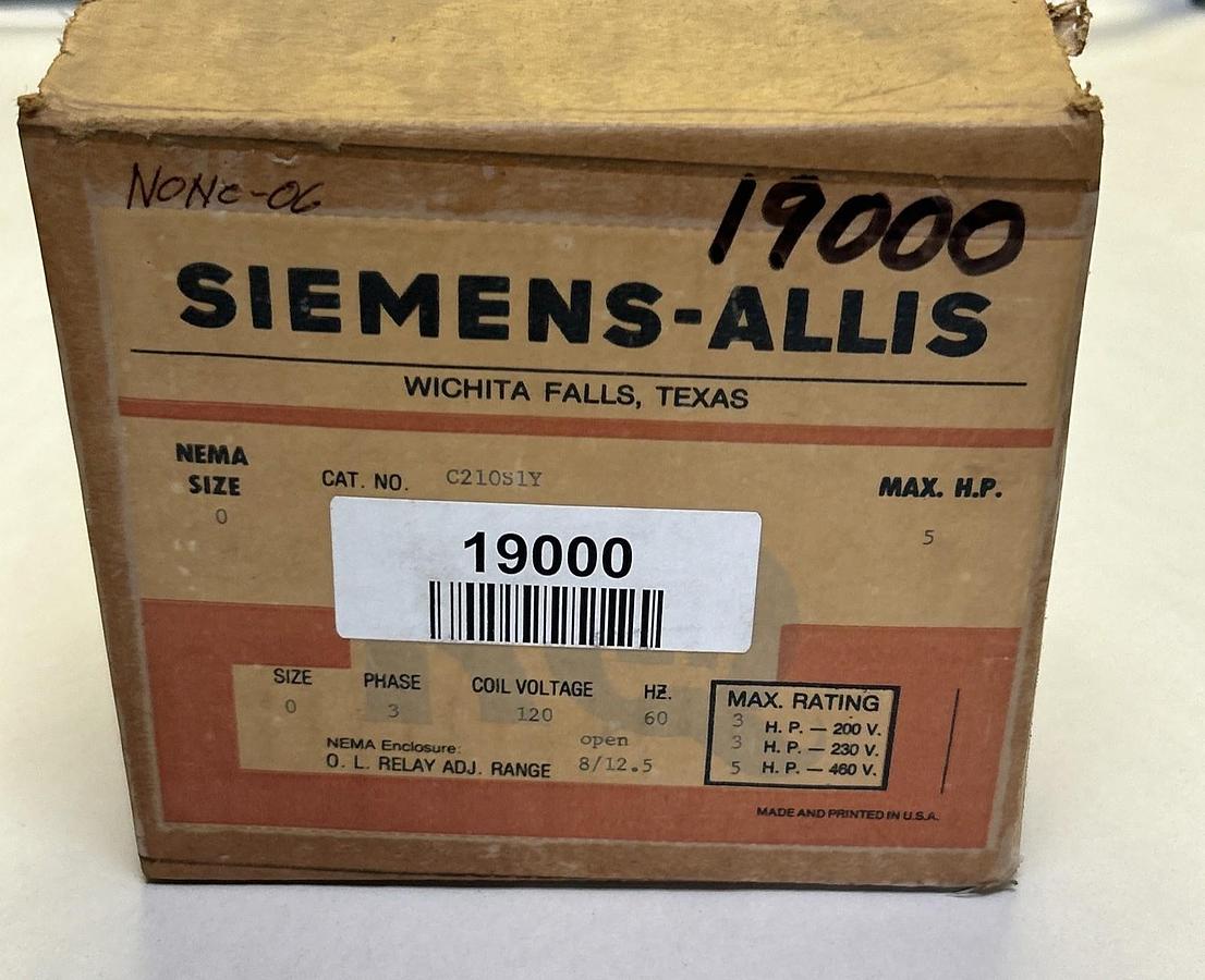 SIEMENS,C210S1Y,OVERLOAD RELAY NOS