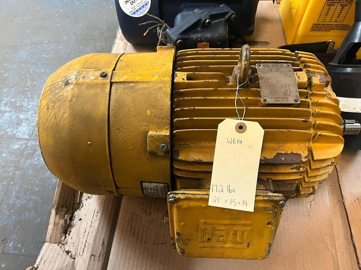 Used WEG,3HP,BRAKE MOTOR 1675RPM 3PH 213U 460V