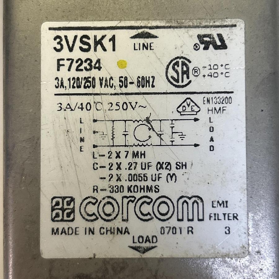 Used CORCOM,3VSK1,LINE FILTER LOT OF 6