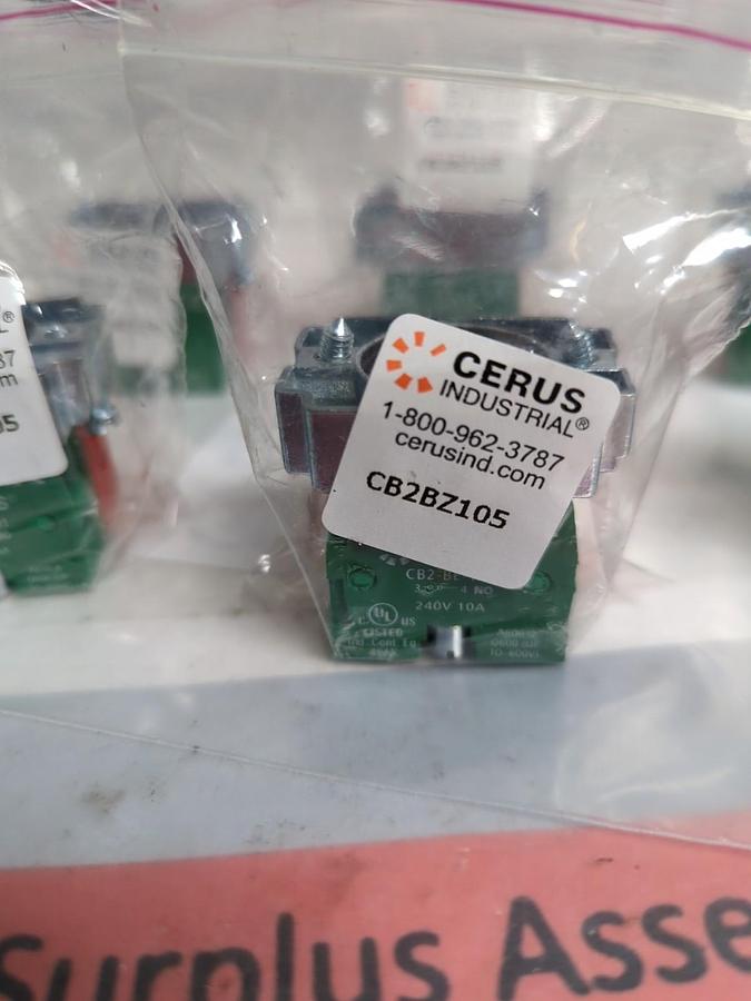 CERUS,CB2BZ105,AUXILLIARY CONTACT BLOCK 240V 10A LOT OF 7 NOS