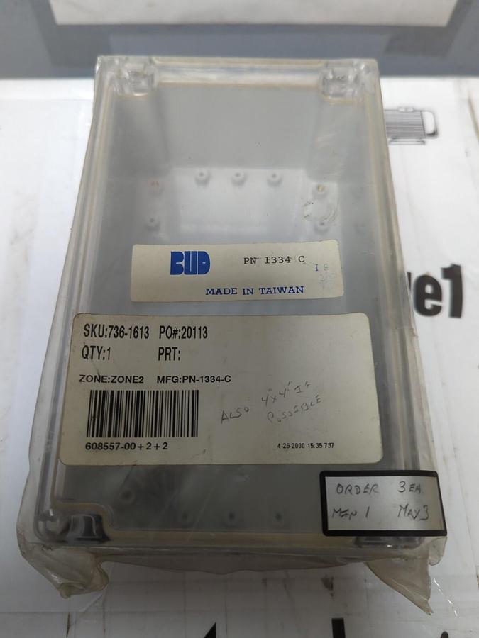 BUD INDUSTRIES,PN1334C,JUNCTION BOX NOS