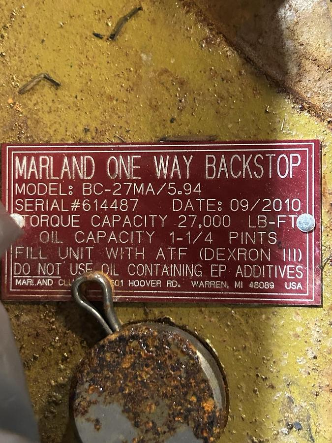 MARLAND CLUTCH,BC-27MA X 5.937",BACKSTOP W/ TORQUE ARM 27,000LB CAPACITY
