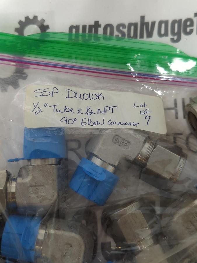 SSP DUOLOK,NA,1/2 IN X1/2 IN MALE TUBE CONNECTOR LOT OF 7 NOS
