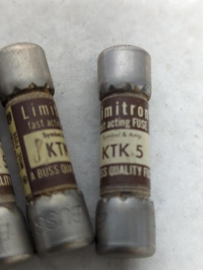 COOPER BUSSMANN,KTK 5,LIMITRON 5 AMP FUSE LOT OF 4 NOS