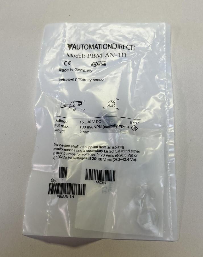 Used AUTOMATION DIRECT,PBM-AN-1H,INDUCTIVE PROXIMITY SENSOR NEW